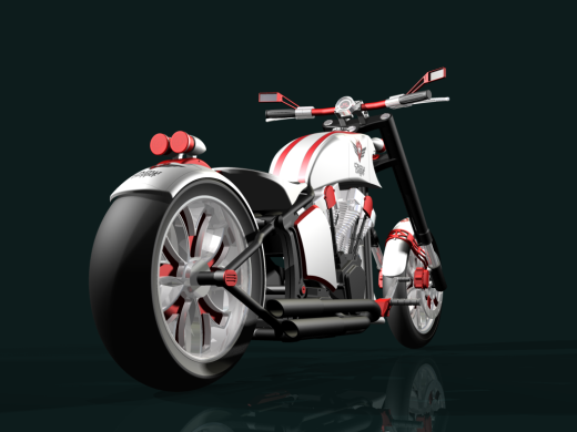 摩托车chopper-motorbike-crow-design-stp格式缩略图